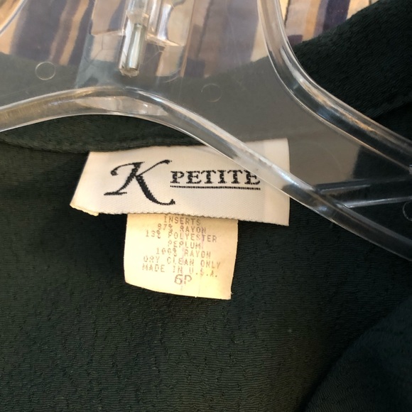 K Petite Green Dress & Jacket Set. 6P. Gauzy flowy lovely! - Picture 8 of 9